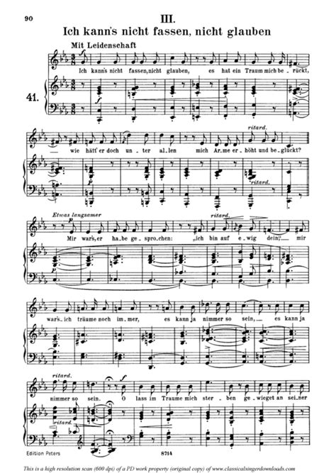 ich kann´s nicht fassen op 42 no 3 gesang mittel klavier pdf noten von robert schumann in c