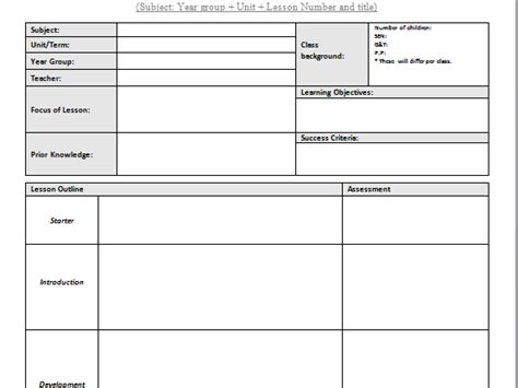 Lesson Plan Templates