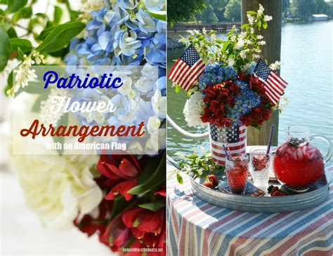 Diy Patriotic Flower Arrangement With An American Flag Home Is Where
