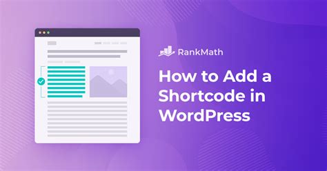 How To Easily Add A Shortcode In Wordpress Rank Math Seo On Deck