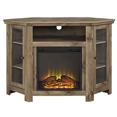 Union Rustic Rena Corner Tv Stand With Electric Fireplace And Reviews