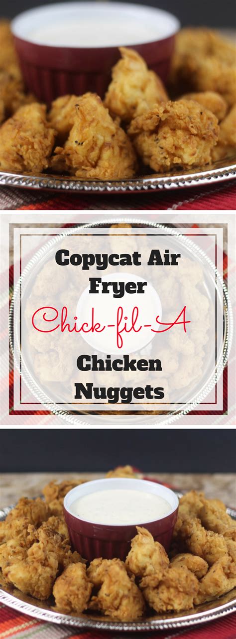 Close air fryer lid and turn machine on. Copycat Air Fryer Chick-fil-A Nuggets ⋆ by Pink