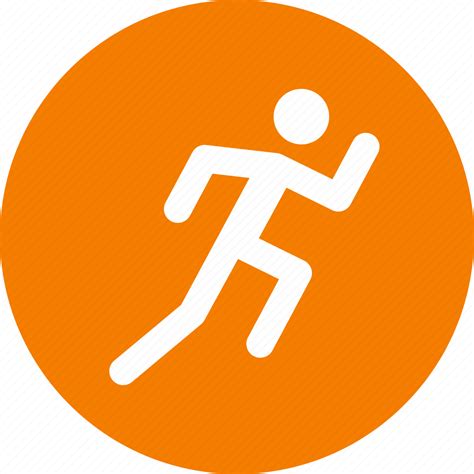 Circle Exercise Fitness Orange Run Running Workout Icon