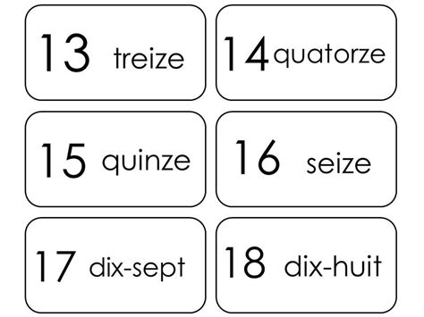20 Printable French Numbers 1 20 Flashcards Preschool Thru Etsy