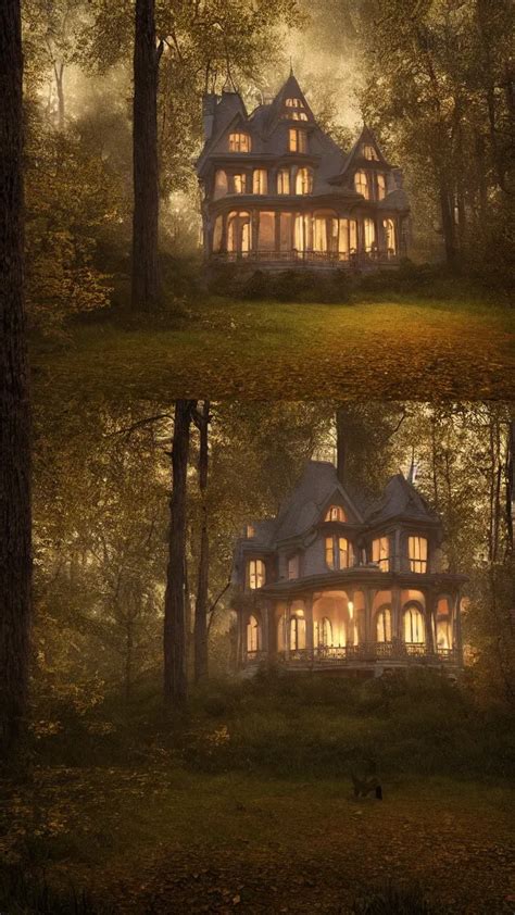 A Stunnng Victorian House In The Woods At Dusk Ultra Stable