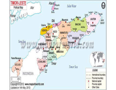 I travelled solo to east timor also known as timor leste with only $100 usd in my pocket! Buy Printed Political Map of Timor-Leste