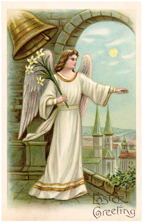 Antique Easter Angel Image The Graphics Fairy