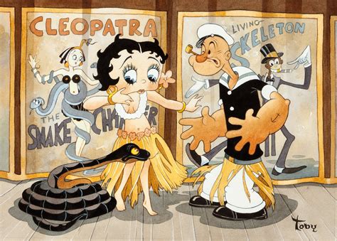 Hoochie Cootchie Betty Boop And Popeye Painting By Toby Bluth Lot