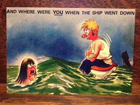 Saucy Seaside Postcard Comic Series Bamforth No 2622 Ship Went