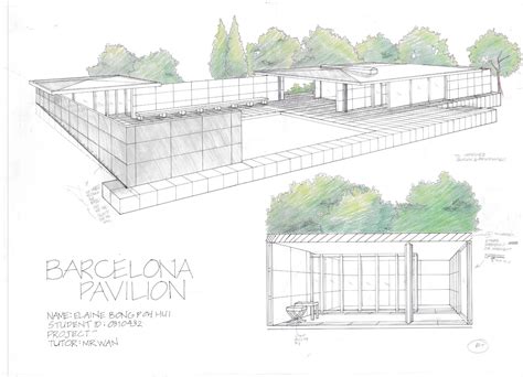 The barcelona pavilion has a low horizontal orientation that is accentuated with too low flat roof that seems to float both inside and outside. Elaine Bong E-Portfolio: Design Communication