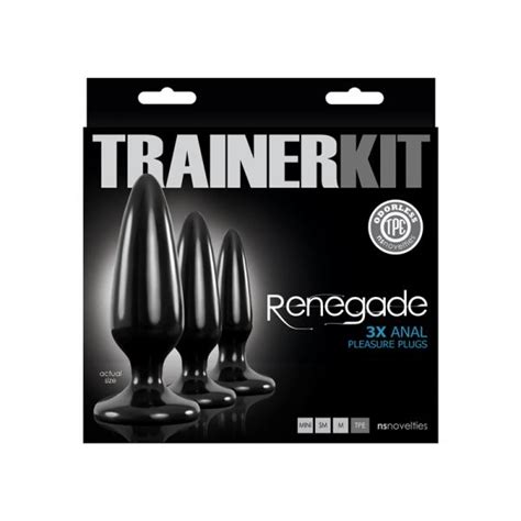 Renegade Pleasure Plug 3 Piece Trainer Kit Black On Ethicallybound