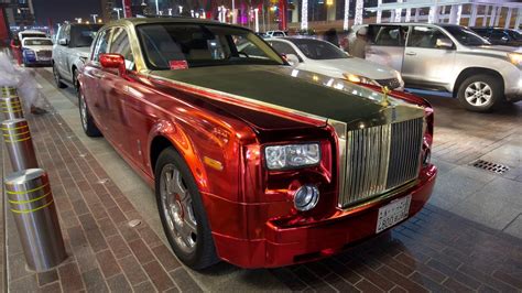 Goldred Chrome Rolls Royce Phantom Unbelieveable Bad Wrap Job Youtube