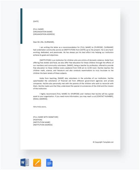 Free 29 Sample Community Service Letter Templates In Pdf Ms Word