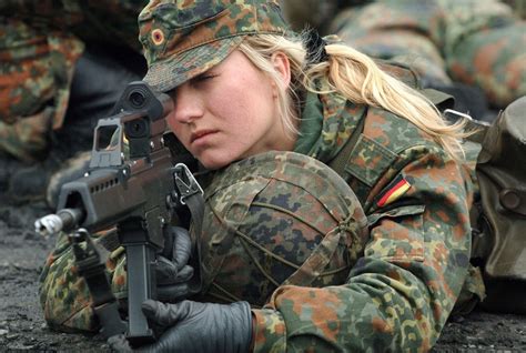 German Army Bundeswehr Recruit Training With Hk G36 Military Girl
