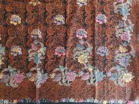 Javanese Batik Cap Indonesian Floral Block Stamped Fabric Etsy