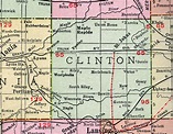 Clinton County, Michigan, 1911, Map, Rand McNally, St. Johns, DeWitt ...