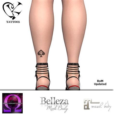 second life marketplace k tattoo queen of spades ankle