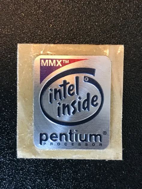 Original Intel Pentium Processor Mmx Intel Inside Metal Case Sticker