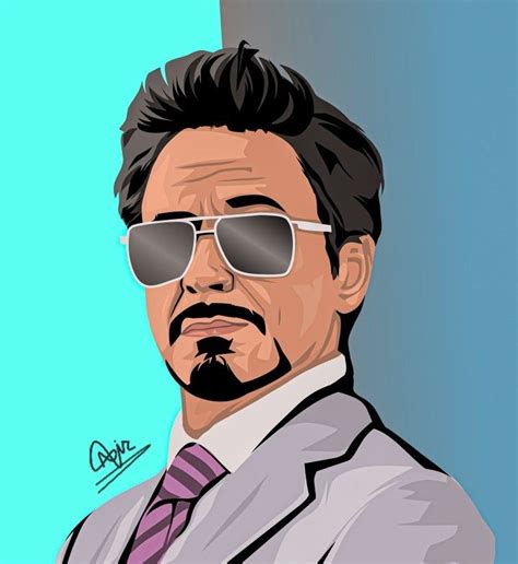 Robert Downey Jr Vector Portrait Digital Portrait Illustration