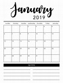 2019 Printable Calendar Free Printable Monthly Calendar