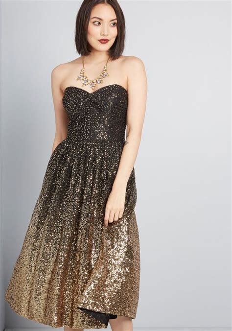 Eliza J Gleaming Gala Sequin Dress Blackgold Gala Dresses Trendy