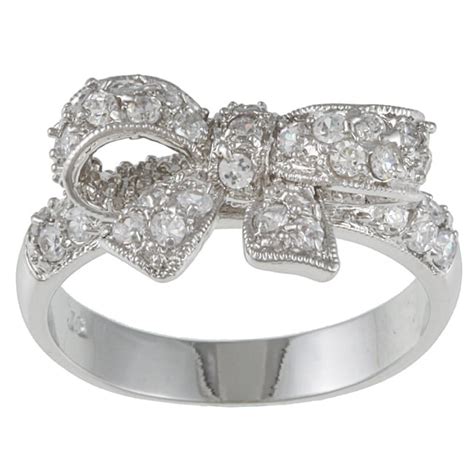 Shop Kate Bissett Cubic Zirconia Bow Ring On Sale Free Shipping On