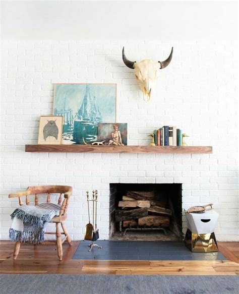 18 Popular Rustic Painted Brick Fireplaces Ideas Lmolnar