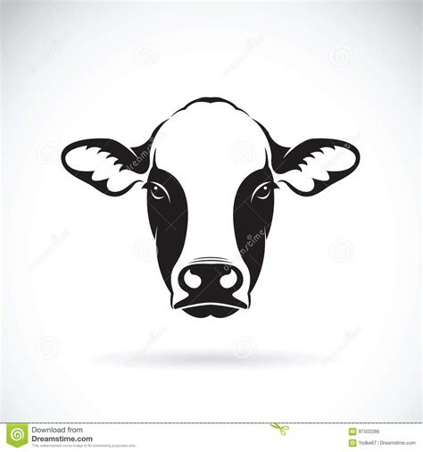 Ilustración acerca imagen del vector de un diseño de la cabeza de la vaca en el fondo gris, logotipo de la vaca del vector animales del campo. Vector Del Diseño De La Cara De La Vaca En El Fondo Blanco ...