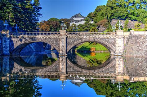 Bilder Präfektur Tokio Japan Imperial Palace Nijubashi Bridge Brücke