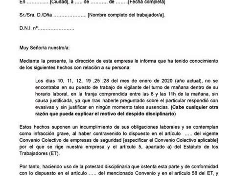 Introducir 65 Imagen Modelo Carta De Despido Disciplinario Abzlocalmx