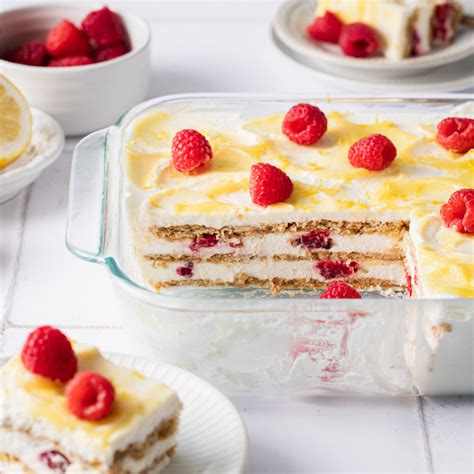 Lemon Icebox Cake With Raspberries Style Sweet