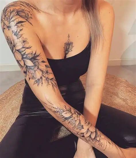 Unique Female Classy Half Sleeve Tattoo Designs