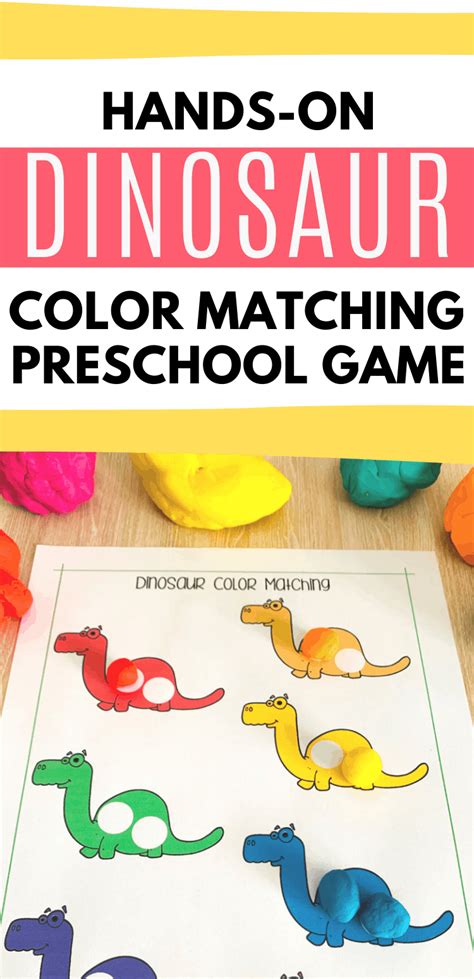 Free Printable Dinosaur Color Matching Worksheet
