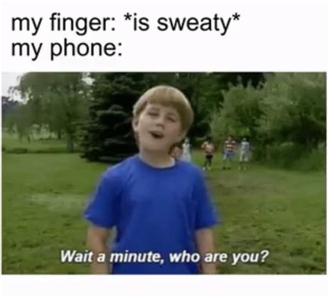 My Finger Is Sweaty My Phone Wait A Minute Who Are You Funny