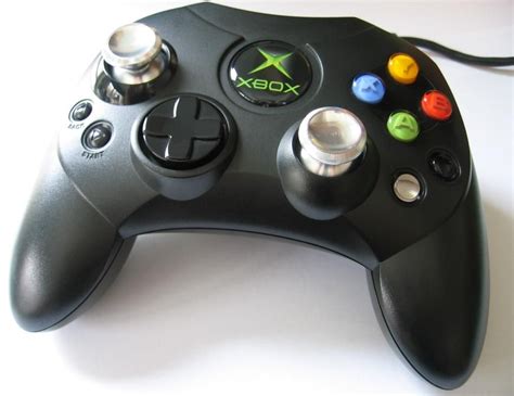 Original Xbox Controller With Silver Aluminium Thumbsticks Xbox
