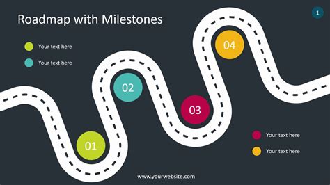 Roadmap With Milestones Infographics Animated Powerpoint Template