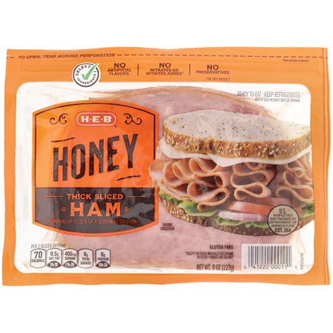 H E B Select Ingredients Thick Sliced Honey Ham Shop Meat At H E B