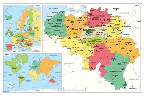 Belgien ˈbɛlɡi̯ən ( listen)), officially the kingdom of belgium, is a country in western europe. Digitale Schoolkaart België/Wereld/Europa 529 | Kaarten en ...