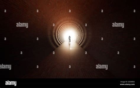 Concept Or Conceptual Dark Tunnel With A Bright Light At The End Or Exit As Metaphor To Success