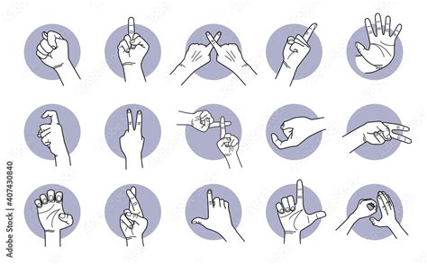 Rude And Offensive Hand Gestures And Fingers Vector Illustrations Of