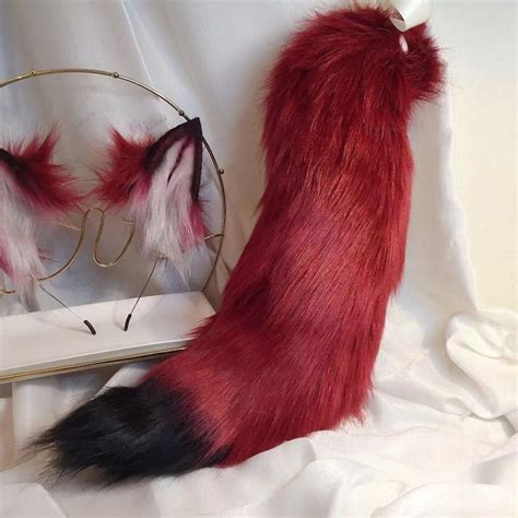 22in Blood Wolf Tail Wolf Ears Cosplay Animal Ears Plush Etsy