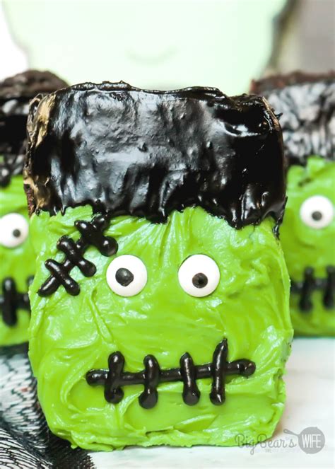 Frosted Frankenstein Brownies Halloweentreatsweek Big Bears Wife