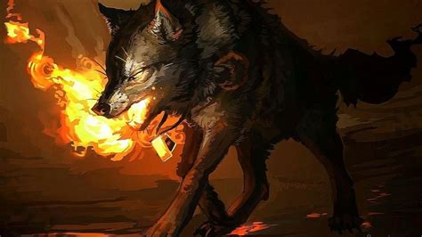 Wallpapers Of Fire Wolf Wolf Background Images