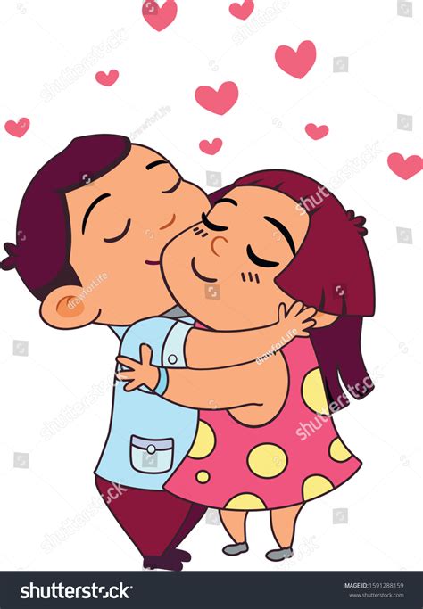 couple hugs cute cartoon couple love stock vector royalty free 1591288159