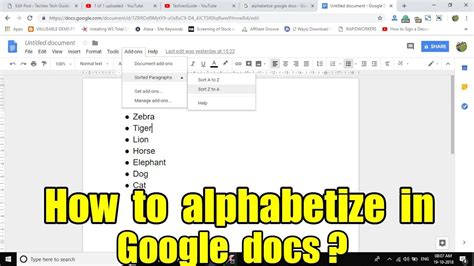In google docs, it's easy to create lists and tables. How to alphabetize in google docs? Step By Step ...