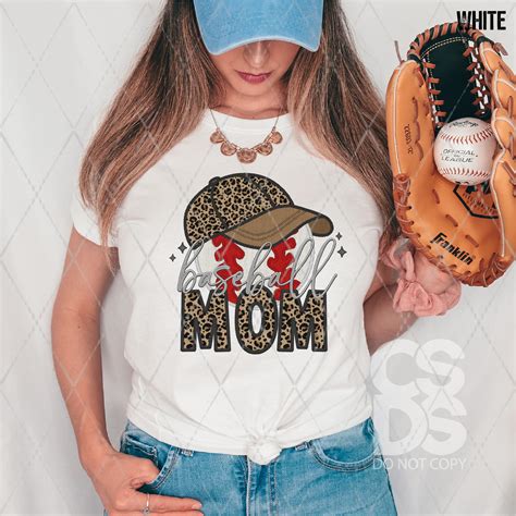 Dtf Transfer Dtf007501 Faux Embroidery Leopard Baseball Mom Csds Vinyl