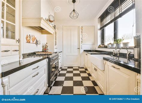 Bright And Modern Kitchen Design Stock Image Image Of Decorative