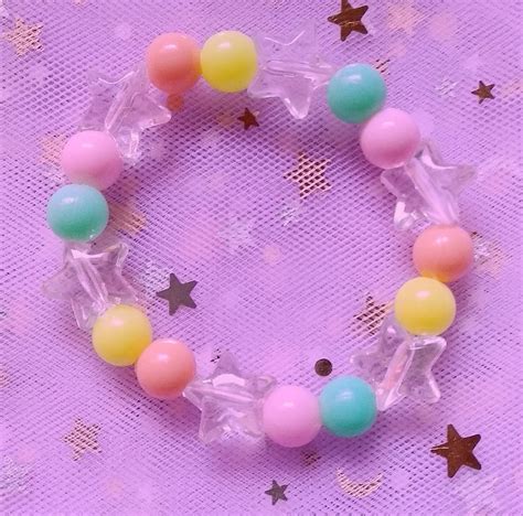 Pastel Fairy Kei Bracelet Kawaii Stars Kawaii Tsundere Etsy In 2021