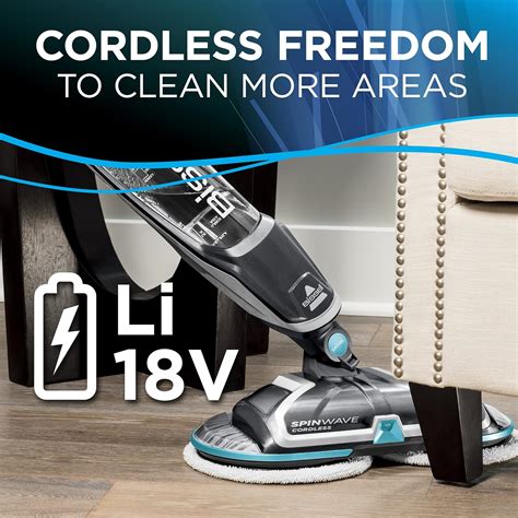 Bissell Spinwave Cordless Hard Floor Mop Wood Floor Cleaner And Buffer