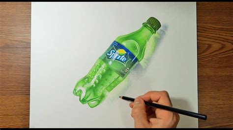 Speed Drawing Realistic A Plastic Bottle Of Sprite Youtube